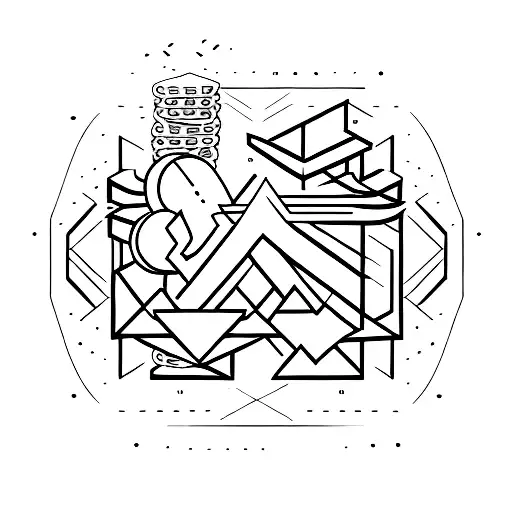 Ascending bar chart with dollar signs tattoo design idea