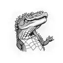 crocodile swimming tattoo design idea