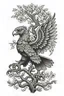polish eagle Irish tree of life  tattoo design idea