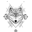 Wolf on forearm with carnations, ankh symbol and compass tattoo design idea