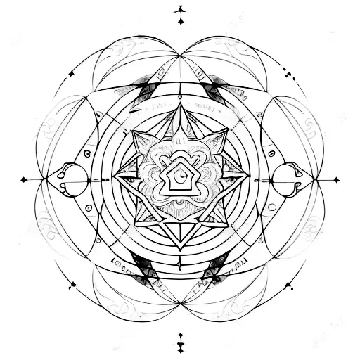 Combine elements of astrology and sacred geometry to create a cosmic tattoo design tattoo design idea