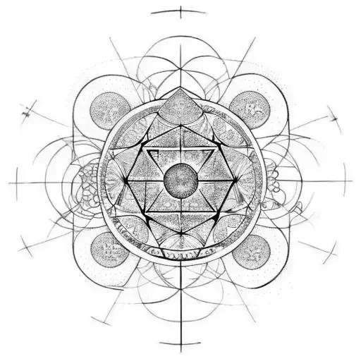 Combine elements of astrology and sacred geometry to create a cosmic tattoo design tattoo design idea