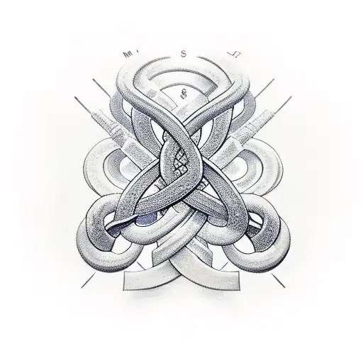 Infinity Symbole with initials R D tattoo design idea