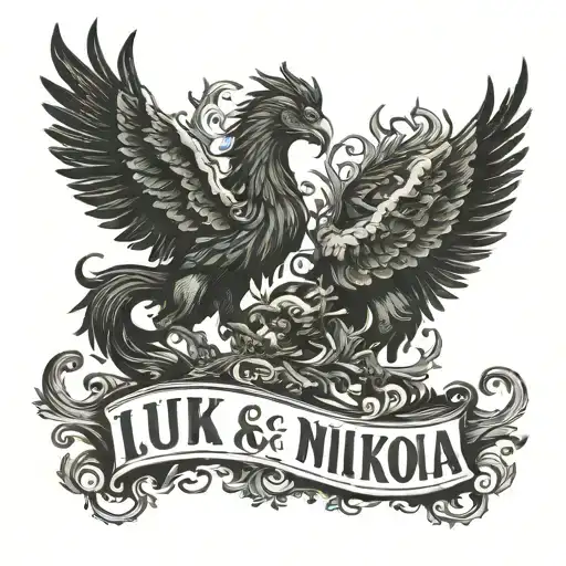 text "Luka & Nikola" tattoo design idea