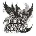 text "Luka & Nikola" tattoo design idea