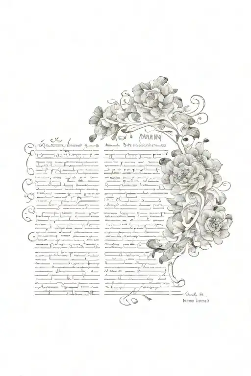 full page of poetry tattoo design idea