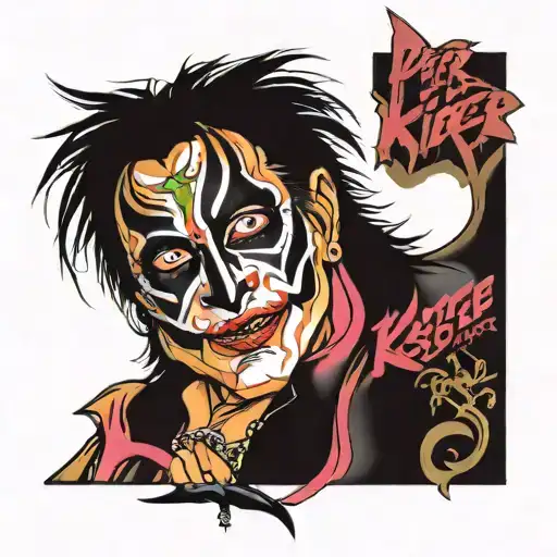peter criss, make up only tattoo design idea