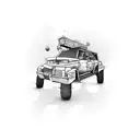 A vehicle being transformed into a gaming station tattoo design idea