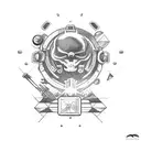 A vehicle being transformed into a gaming station tattoo design idea