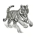 Tiger walking tattoo design idea