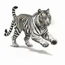 Tiger walking tattoo design idea