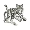Tiger walking tattoo design idea