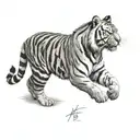 Tiger walking tattoo design idea