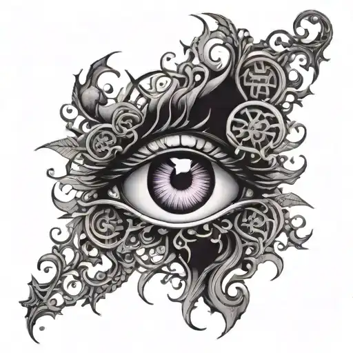 Gojo Satoru, Gojo eyes, hollow purple, limitless, gothic inspired  tattoo design idea