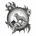 Animal in a portal universe connection tattoo design idea