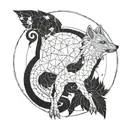 Animal in a portal universe connection tattoo design idea