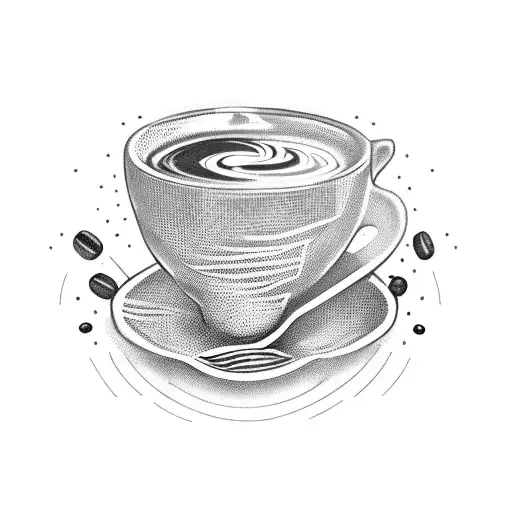 coffee cup with reptile tattoo design idea