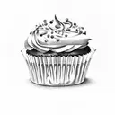 A whimsical cupcake with musical notes as sprinkles tattoo design idea