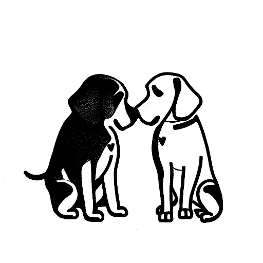 dog human Bailey Cameron soulmates love tattoo design idea