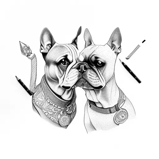 dog human Bailey Cameron soulmates love tattoo design idea