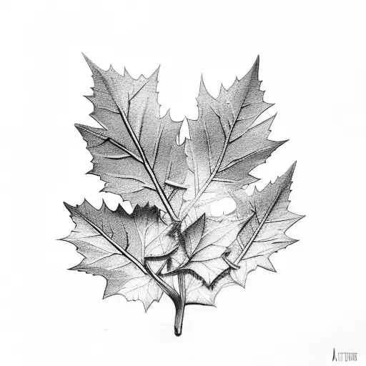 ivy leaves tattoo design idea