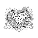fine line basic heart Spiritual  tattoo design idea
