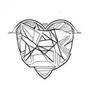fine line basic heart Spiritual  tattoo design idea