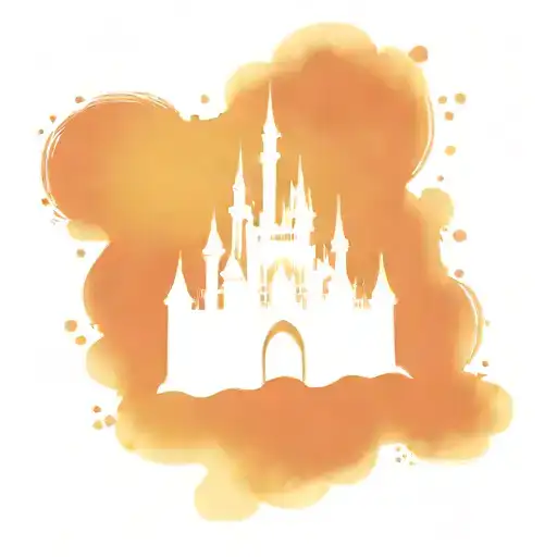 Disney castle silhouette tattoo design idea