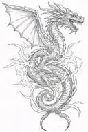 dragon and lightning tattoo design idea