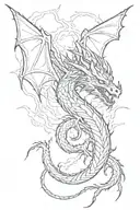 dragon and lightning tattoo design idea