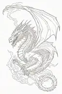 dragon and lightning tattoo design idea