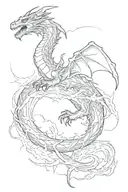 dragon and lightning tattoo design idea