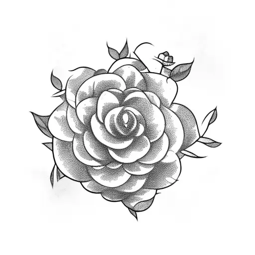 camellia flowers tattoo design idea
