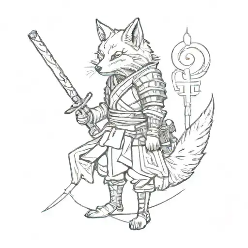 samurai fox tattoo design idea