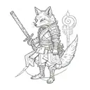samurai fox tattoo design idea