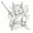 samurai fox tattoo design idea