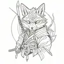 samurai fox tattoo design idea