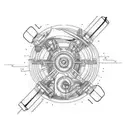 steam engine mechanism behind human ribs tattoo design idea