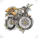 compass wheel motorcycle tattoo design idea