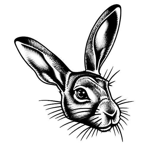 handy hare with crystals  tattoo design idea