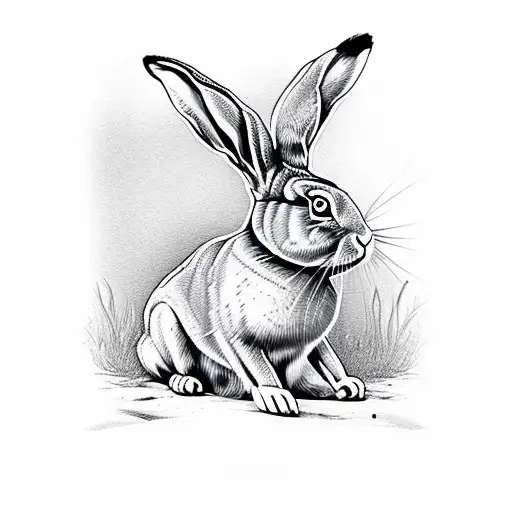 handy hare with crystals  tattoo design idea