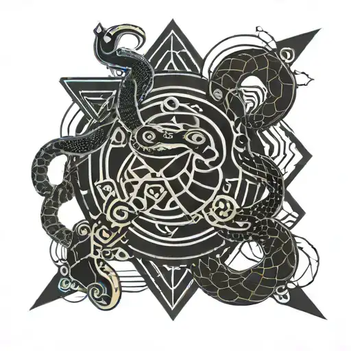jiu jitsu black belt and black snake tattoo design idea