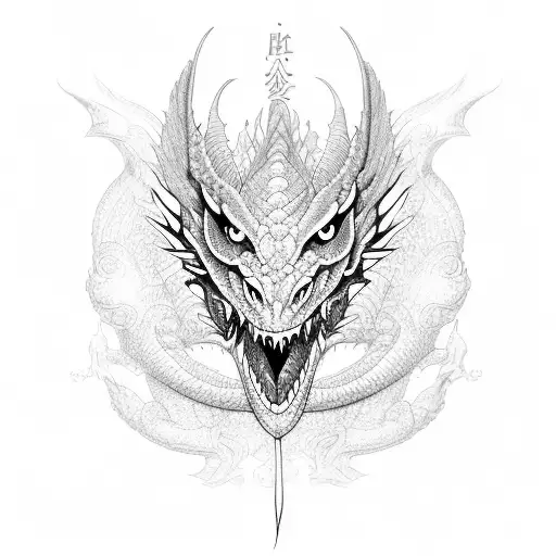 dragon with monkey tattoo design idea