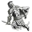 gladiator standing triumphantly tattoo design idea
