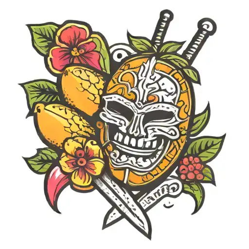 Mango with Swords tattoo design idea