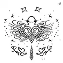 "Sky's the limit" written in form of a bird  tattoo design idea