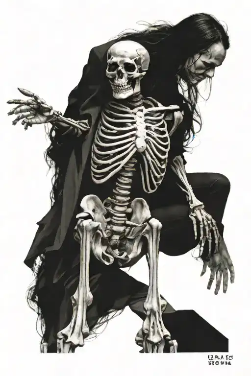 Full body skeleton tattoo design idea