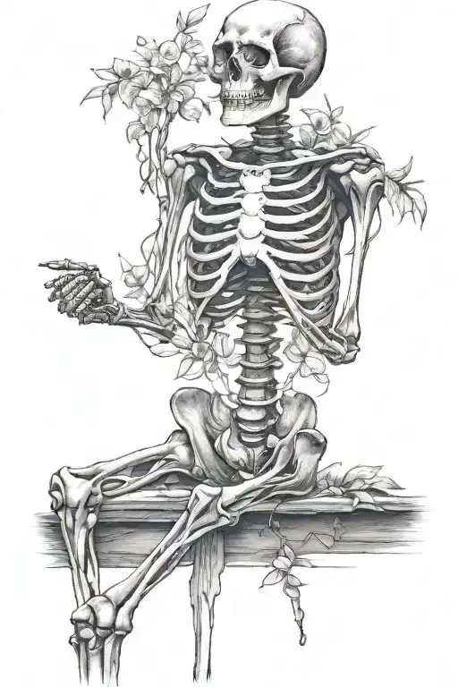 Full body skeleton tattoo design idea