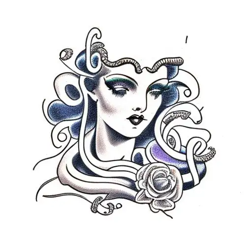 Persephone and medusa tattoo design idea