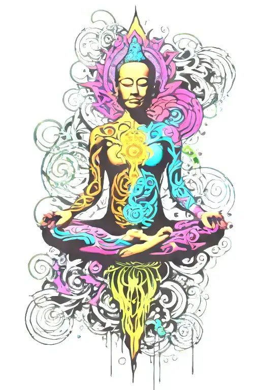 meditation and consciousness tattoo design idea
